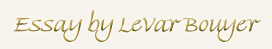 Essay by LeVar Bouyer